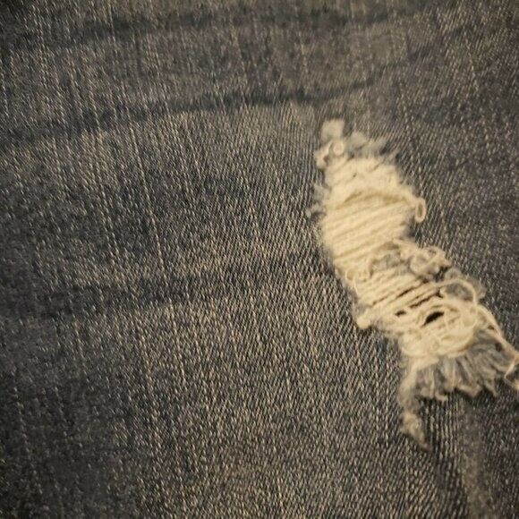 Aeropostale Womens Size 2 Blue  Solid Tattered Skinny Crop Jeans - Picture 4 of 10